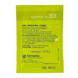 SafAle S-33 Dry Brewing Yeast 11.5g Satchet